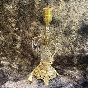 Vintage  Waterfall Crystal (like) Table Lamp